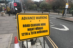 Turnham Green Terrace to Close for Two Nights