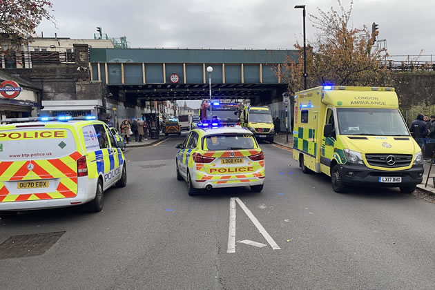 Emergency services at the scene on Turnham Green Terrace