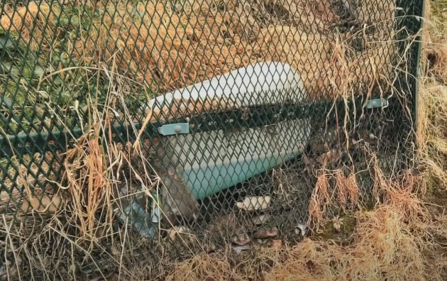 Chemical container by underground line in Chiswick