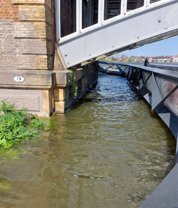 Duke Meadows Bridge flooded