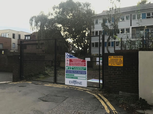 The development site at the end of Wilton Avenue