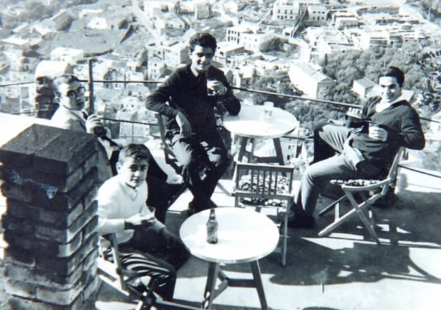 Luciano with his lifelong friend Angelo at Taormina in Sicily