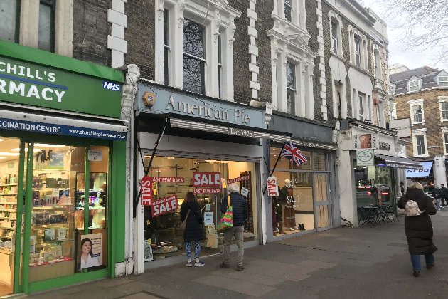 American Pie on Chiswick High Road is currently clearing stock