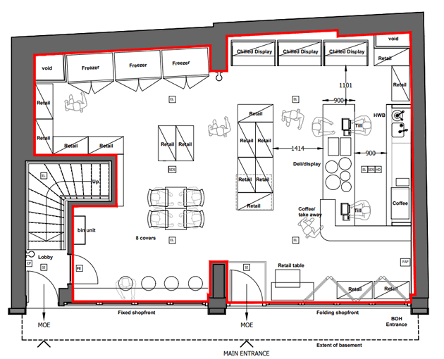 Design for the unit on Turnham Green Terrace submitted with the application 