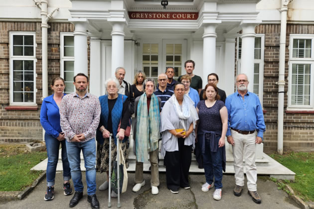 A group shot of the residents (including Louise Ben-Nathan), Hina Bokhari AM and Councillor Gary Malcolm