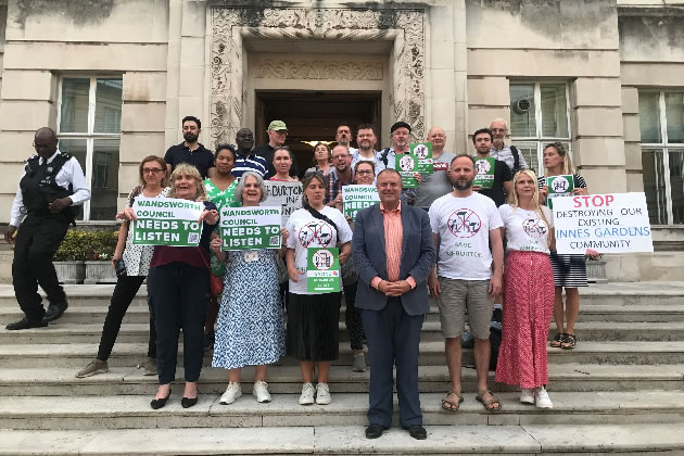 Ashburton Estate residents outside the meeting