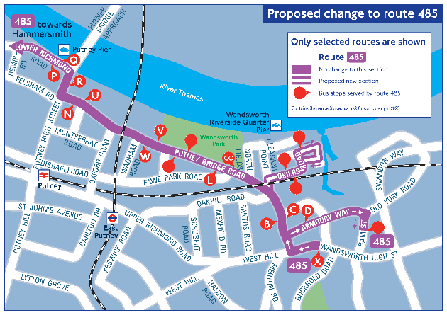 proposed change to route 485