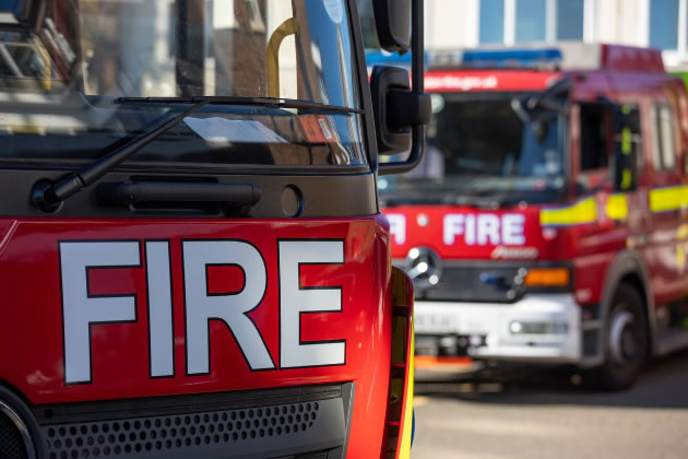 Stock photo of fire engines