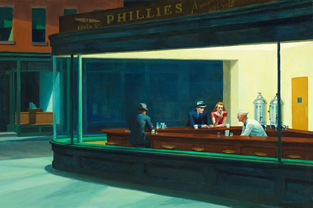 Nighthawks by Edward Hopper (1942) &ndash; The Arts Institute of Chicago