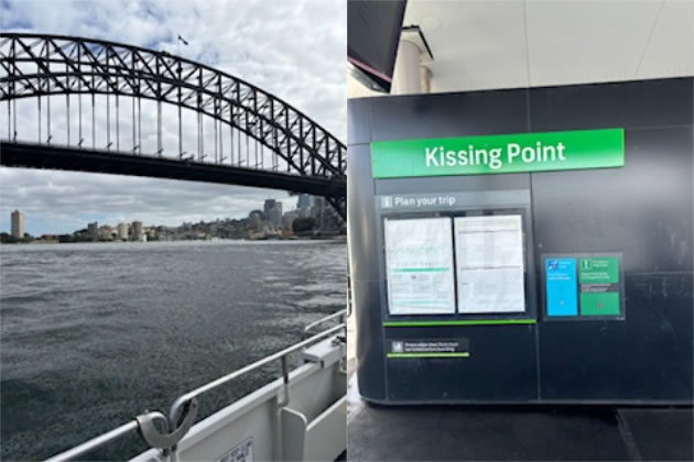 Under the Harbour Bridge to the Kissing Point pier 