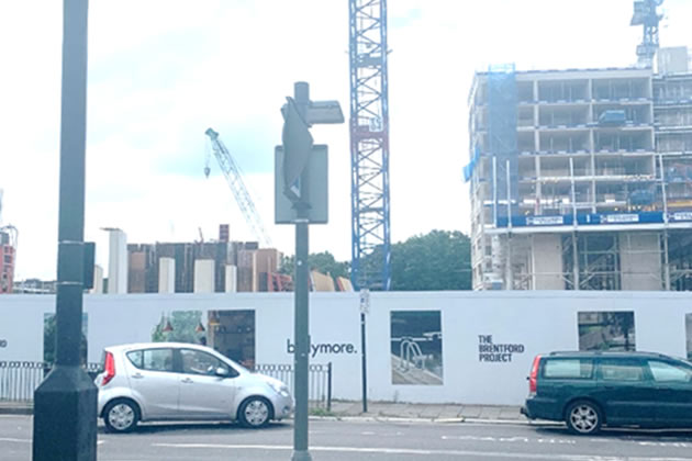 One of the many construction sites currently in Brentford 