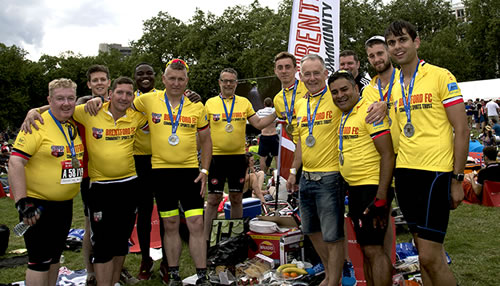 brentford bees sports team who took part in RideLondon 