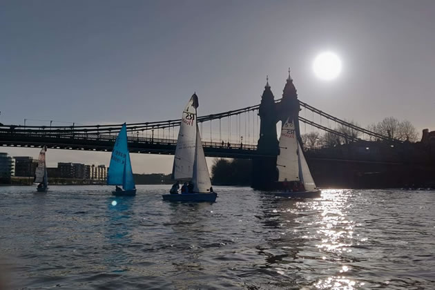 London Corinthian members sail on the river all day