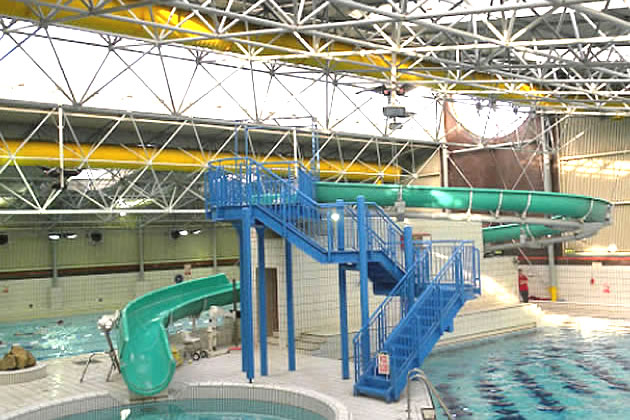 The waterslide at Fountains Leisure Centre