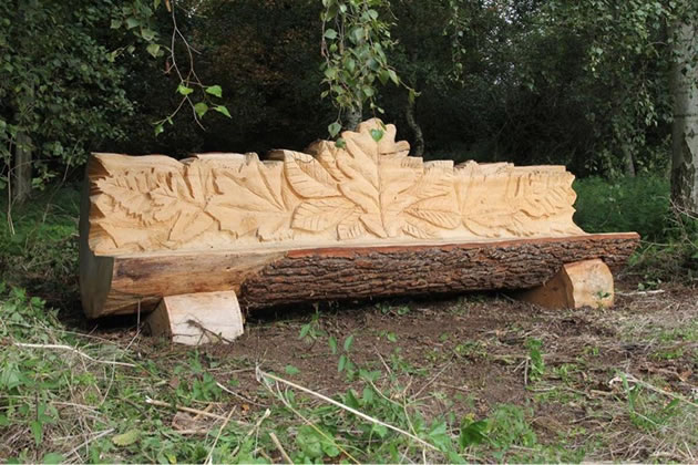 A nature themed bench by Bill Hudson and Acton-based Tim Norris