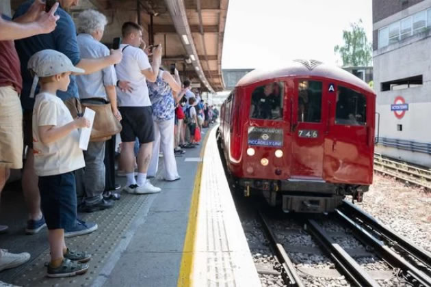 The 1938 train calling at Acton Town station.