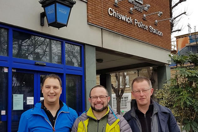 Southfield ward councillors outside Chiswick Police Station 