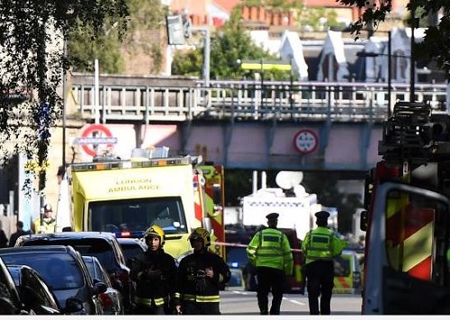 Scene of the Parsons Green bom b attack on 15 September 2017