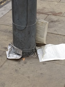 Planning notices on lamposts 