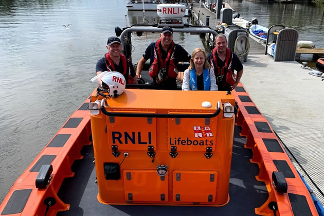 Ruth Cadbury MP on the Chiswick RNLI Lifeboat