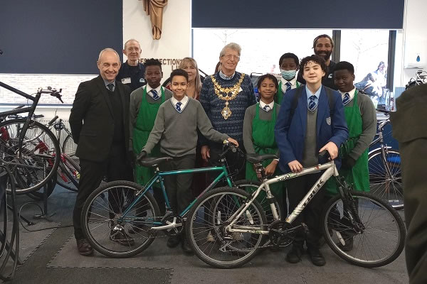 The Mayor of Wandsworth Jeremy Ambache visits the scheme at St John Bosco